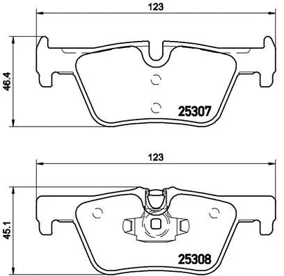 Комплект тормозных колодок, дисковый тормоз BMW 2, BREMBO (P06071)