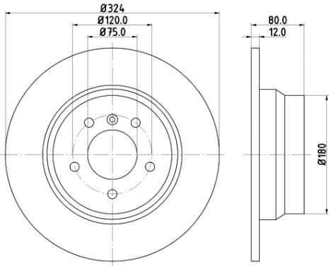 Диск тормозной BMW X5, HELLA PAGID (8DD355107771)