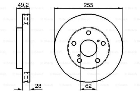 Диск гальмівний TOYOTA CAMRY, TOYOTA PICNIC, BOSCH (0986478726)