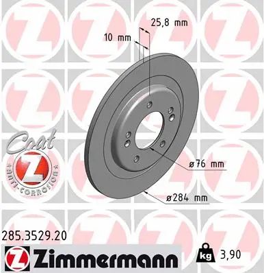 Диск тормозной HYUNDAI i30, KIA PRO, KIA CEE'D, ZIMMERMANN (285352920)