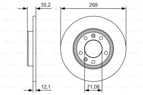 Диск тормозной DS DS, OPEL ASTRA, CITROËN BERLINGO, BOSCH (0986479C24)