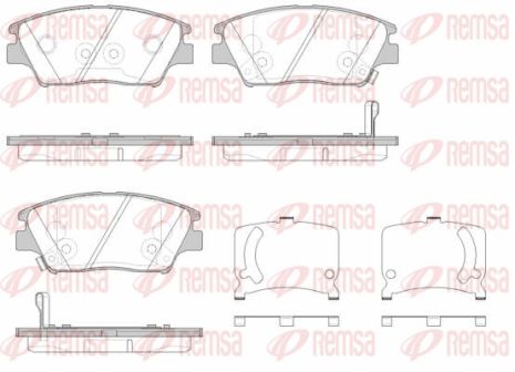 Комплект гальмівних колодок, дискове гальмо SSANGYONG XLV, REMSA (182402)