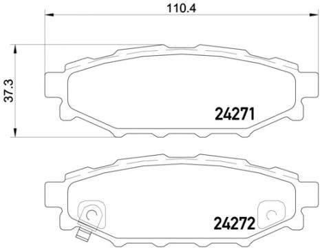 Комплект гальмівних колодок, дискове гальмо TOYOTA GT, SUBARU WRX, BREMBO (P78020)