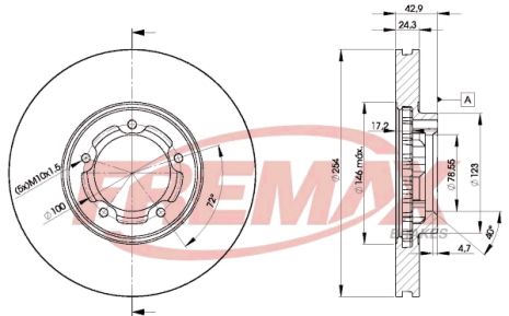 Диск гальмівний FORD TRANSIT, FREMAX (BD5610)