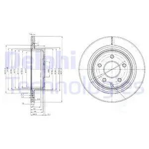 Диск тормозной INFINITI G, RENAULT KOLEOS, NISSAN QASHQAI, DELPHI (BG3765C)