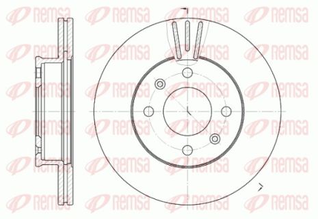 Диск гальмівний KIA CARENS, HYUNDAI SONATA, HYUNDAI TUCSON, REMSA (695810)