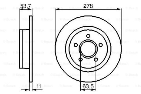 Диск тормозной FORD TRANSIT, FORD TOURNEO, BOSCH (0986479070)