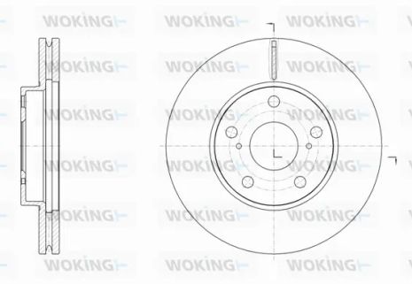 Диск тормозной TOYOTA COROLLA, TOYOTA AURIS, WOKING (D6153910)