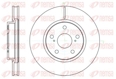 Диск тормозной TOYOTA CROWN, LEXUS IS, REMSA (6107610)