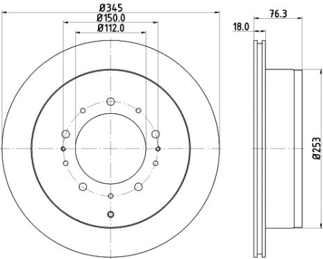 Диск гальмівний TOYOTA LAND CRUISER, HYUNDAI XG, LEXUS LX, HELLA PAGID (8DD355116331)