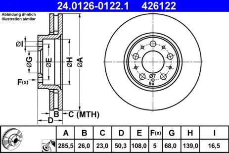 ΠΠΈΡΠΊ ΡΠΎΡΠΌΠΎΠ·Π½ΠΎΠΉ VOLVO XC70, VOLVO S60, VOLVO V70, ATE (24012601221) ΠΠΈΡΠΊ ΡΠΎΡΠΌΠΎΠ·Π½ΠΎΠΉ VOLVO XC70, VOLVO S60, VOLVO V70, ATE (24012601221)
