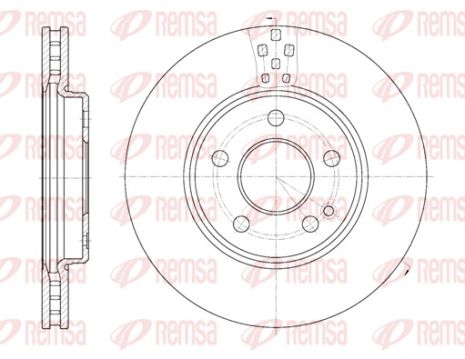 Диск тормозной MERCEDES-BENZ B-CLASS, MERCEDES-BENZ A-CLASS, REMSA (6102910)