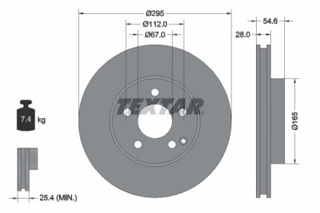 Диск тормозной MERCEDES-BENZ E-CLASS, TEXTAR (92115105)