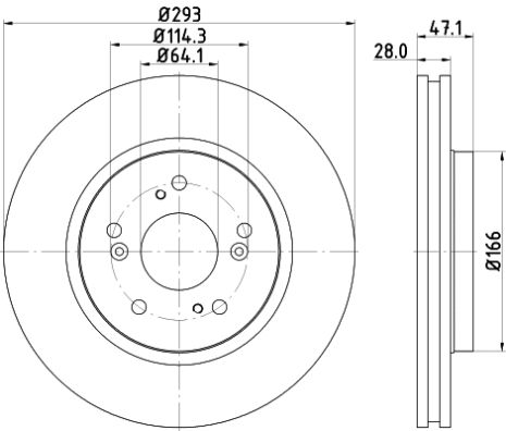 Диск тормозной HONDA CR-V, HONDA CROSSTOUR, HELLA PAGID (8DD355115941)