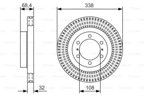 Диск гальмівний LEXUS GX, TOYOTA LAND, TOYOTA 4, BOSCH (0986479A65)