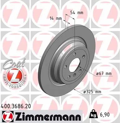 Диск тормозной MERCEDES-BENZ GLE, MERCEDES-BENZ M-CLASS, ZIMMERMANN (400368620)