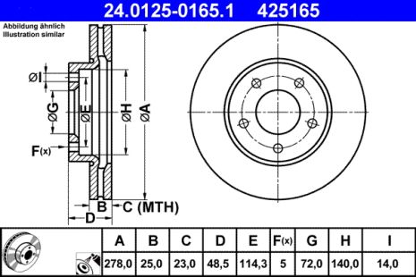 Диск тормозной MAZDA 5, MAZDA 3, ATE (24012501651)