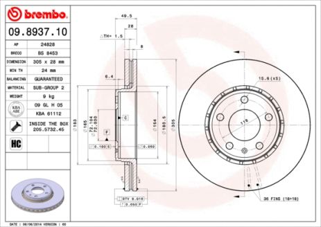 Диск гальмівний NISSAN PRIMASTAR, OPEL VIVARO, RENAULT TRAFIC, BREMBO (09893710)