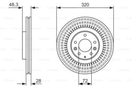 Диск тормозной MAZDA CX-9, MAZDA CX-7, BOSCH (0986479795)