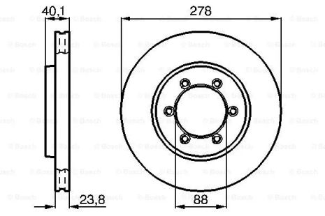 Диск тормозной DAEWOO KORANDO, SSANGYONG MUSSO, SSANGYONG KORANDO, BOSCH (0986478967)