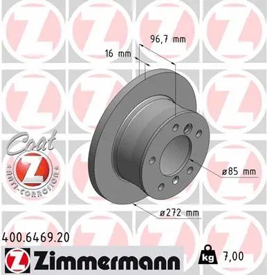 Диск гальмівний VW LT, MERCEDES-BENZ G-CLASS, MERCEDES-BENZ SPRINTER, ZIMMERMANN (400646920)