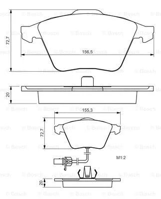 Комплект тормозных колодок, дисковый тормоз AUDI ALLROAD, BOSCH (0986494283)