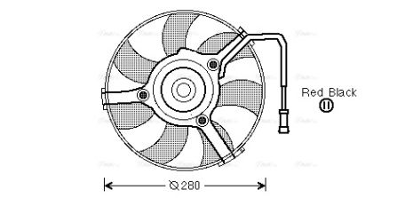 Вентилятор для охолодження двигуна VW PASSAT, AUDI A4, AVA COOLING (AI7504)