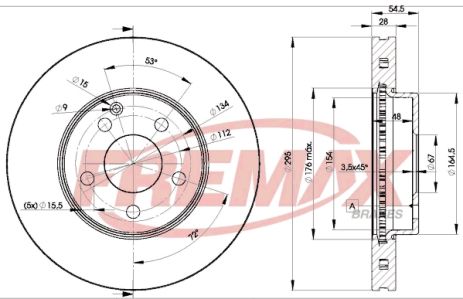 Диск тормозной MERCEDES-BENZ E-CLASS, FREMAX (BD0812)