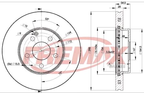 Диск гальмівний MERCEDES-BENZ E-CLASS, FREMAX (BD0812)