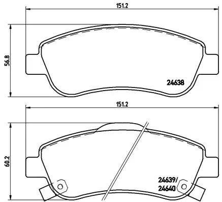 Комплект гальмівних колодок, дискове гальмо HONDA CR-V, BREMBO (P28045)