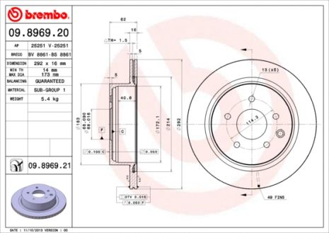 Диск гальмівний VENUCIA CHENFENG, DONGFENG FENGDU, NISSAN (DFAC), BREMBO (09896921)