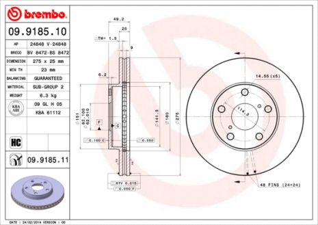 Диск тормозной TOYOTA RAV, BREMBO (09918510)