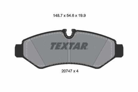 Комплект гальмівних колодок, дискове гальмо MERCEDES-BENZ SPRINTER, TEXTAR (2074701)