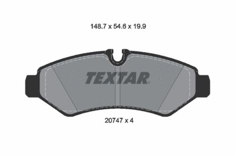 Комплект тормозных колодок, дисковый тормоз MERCEDES-BENZ SPRINTER, TEXTAR (2074701)