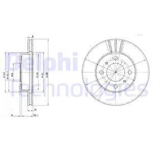 Диск тормозной PROTON JUMBUCK, MITSUBISHI MIRAGE, MITSUBISHI CARISMA, DELPHI (BG2810)