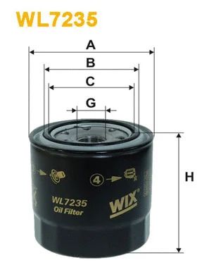 Фильтр масляный TOYOTA COROLLA, WIXFILTRON (WL7235)