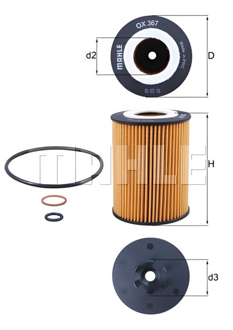 MAHLE/KNECHT Масляный фильтр для ALPINA B5, MORGAN AEROMAX (OX367D)