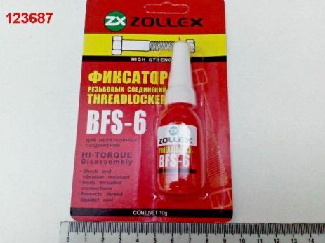 Фіксатор різьблення Zollex (BFS-6) червоний 10г.