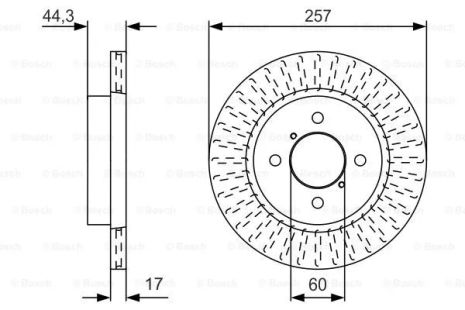 Диск гальмівний SPERANZA A113, CHERY A1, CHERY QQ6, BOSCH (0986479U93)