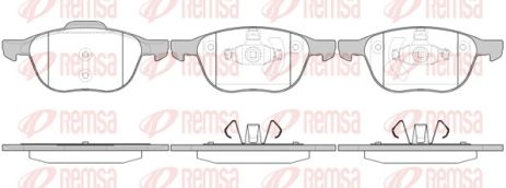 Комплект тормозных колодок, дисковый тормоз FORD (CHANGAN), MAZDA 5, REMSA (108200)