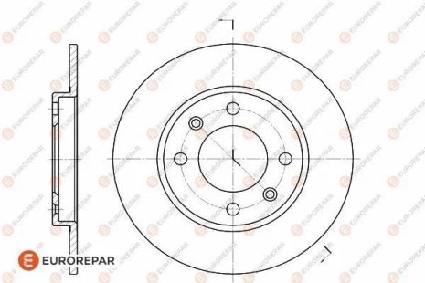 Диск тормозной PEUGEOT 206, CITROËN XSARA, CITROËN SAXO, EUROREPAR (1618860980)