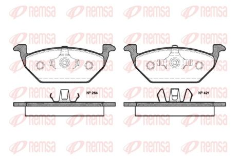 Комплект тормозных колодок, дисковый тормоз AUDI A3, SEAT CORDOBA, SKODA, VW, RENAULT KANGOO, REMSA (063320)