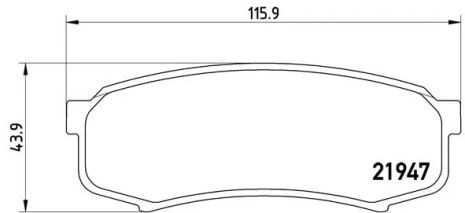 Комплект тормозных колодок, дисковый тормоз LEXUS GX, MITSUBISHI PAJERO, BREMBO (P83024)