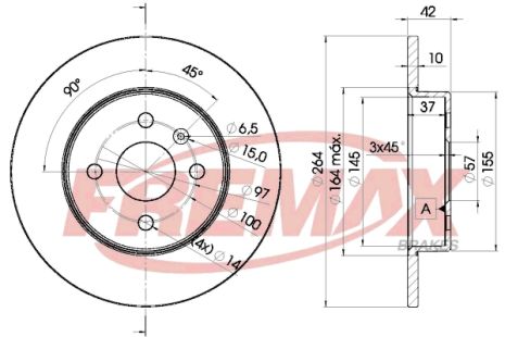 Диск гальмівний OPEL ASTRA, OPEL COMBO, OPEL MERIVA, FREMAX (BD9116)