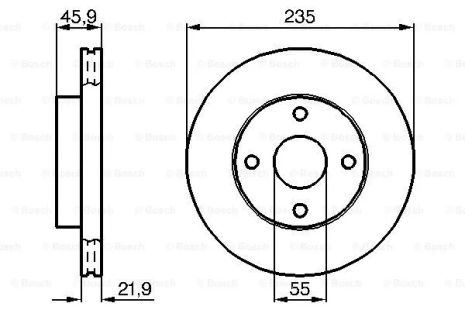 Диск гальмівний FORD ASIA, MAZDA 323, BOSCH (0986478787)