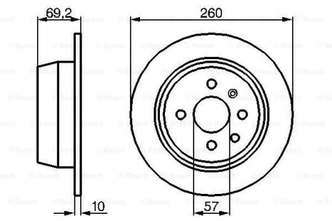 Диск тормозной CHEVROLET VECTRA, OPEL ASTRA, OPEL VECTRA, BOSCH (0986478086)