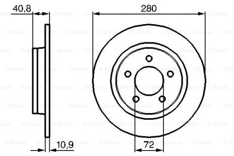 Диск тормозной MAZDA 5, MAZDA 3, BOSCH (0986479181)