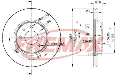 Диск тормозной FIAT TEMPRA, ALFA ROMEO, LANCIA DEDRA, FREMAX (BD5056)