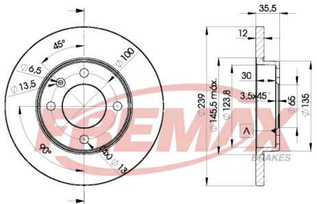 Диск тормозной GURGEL CARAJAS, SEAT CORDOBA, AUDI COUPE, FREMAX (BD3300)