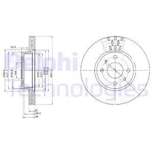 Диск тормозной LANCIA THEMA, ALFA ROMEO, FIAT CROMA, DELPHI (BG2413)